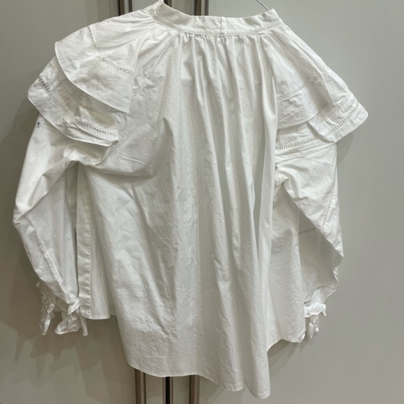 Adam Lippes White Open Work Blouse Size L - Picture 8 of 10